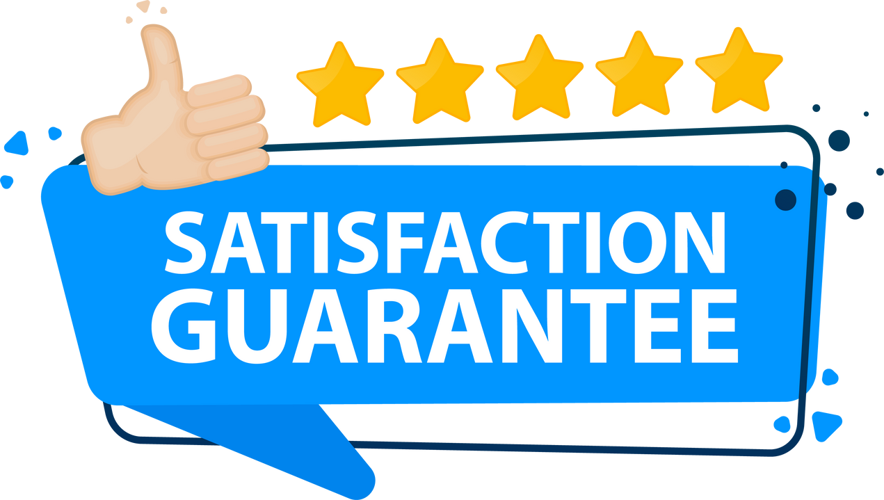 100 percent satisfaction guarantee label. Guarantee badge